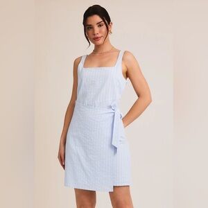 GILLI Square Neck Baby Blue Cotton Eyelet Dress NWT Large